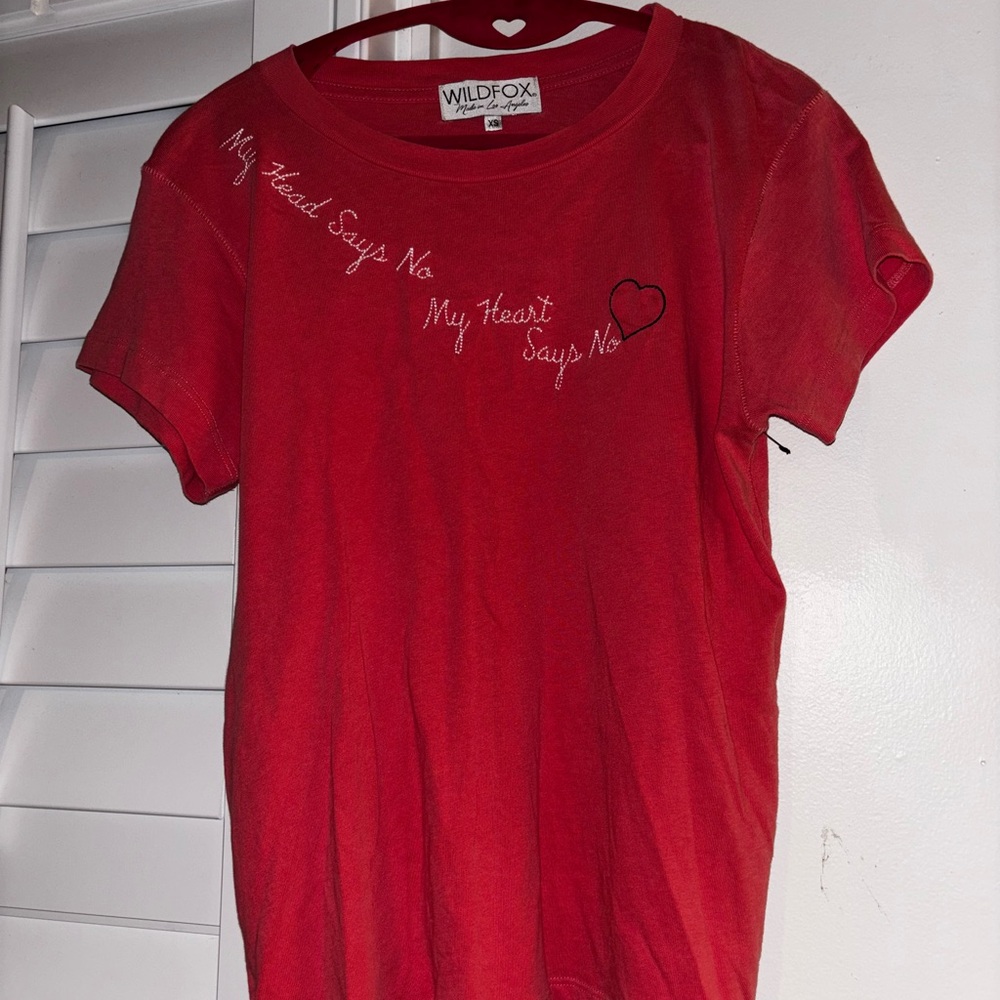 Wildfox Bold Pink Crewneck Tee